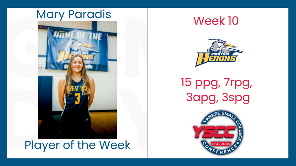 Mary Paradis from Great Bay CC named YSCC Week 10 Player of the Week