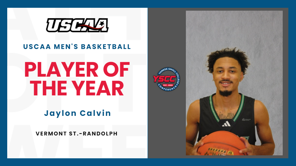 Vermont St.-Randolph Junior Guard Jaylon Calvin named USCAA Men's Basketball Player of the Year!