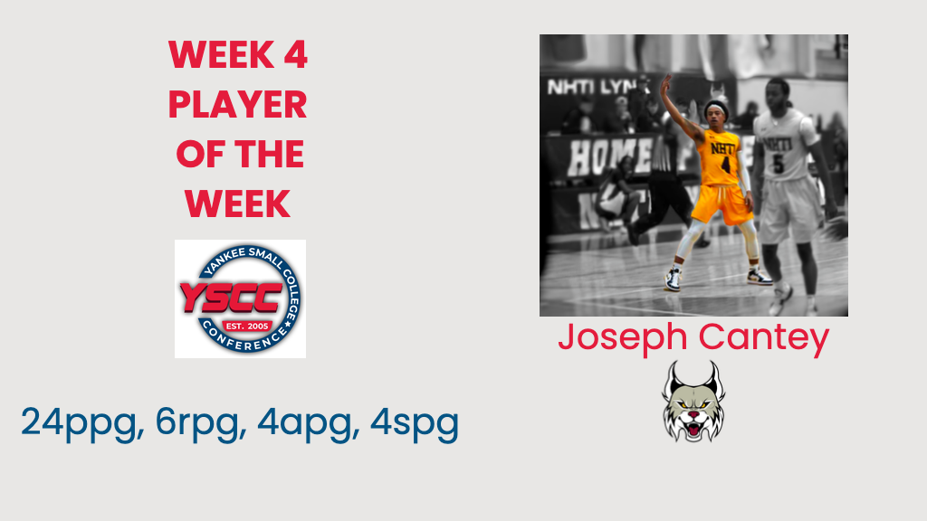 Joseph Cantey from NHTI named YSCC Week 4 Player of the Week